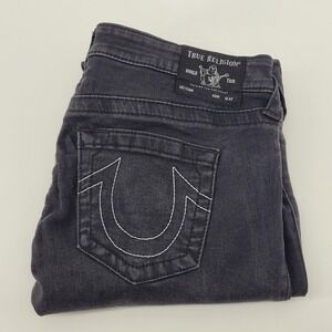 True Religion Stella Jeans Womens 31 Black Low Rise Skinny Denim Pants